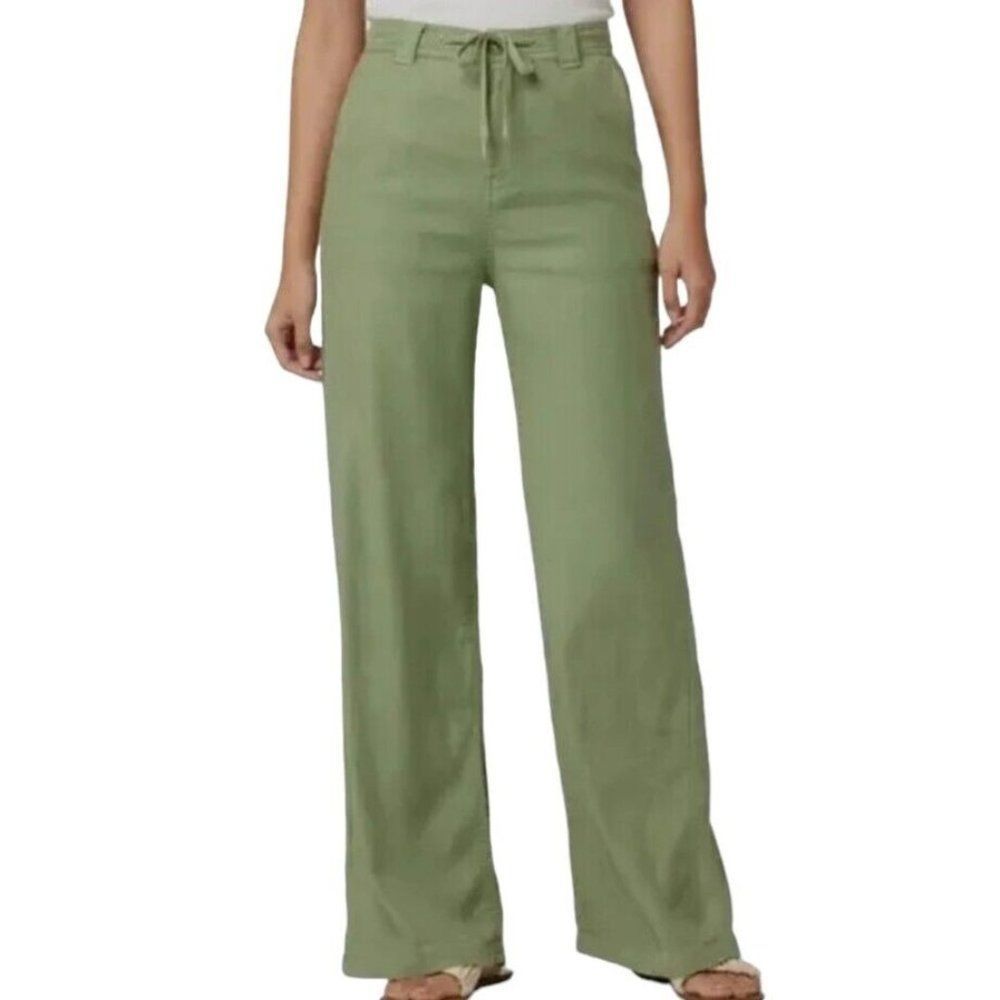 Hudson Jeans womens 30 Sage Green Drawstring Waist Wide Leg Casual Pants